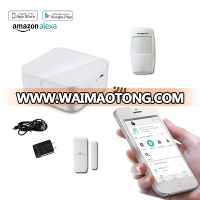 Smart Home WiFi SMS CID Burglar Alarm System App Control work with Amazon Alexa