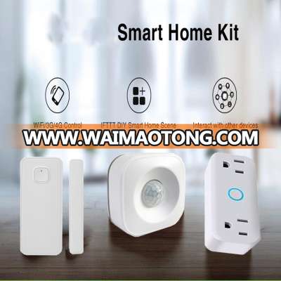 DIY Smart home kit Monitoring wifi pir sensor door detector smart plugs standard sockets