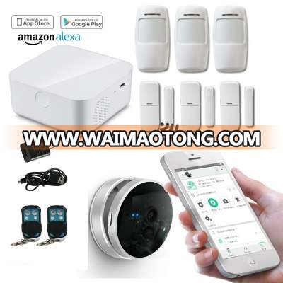 wifi alarm panel gsm home security alarm system keypad sensor door pir ip camera Usmart Home app, wifi motion alarm