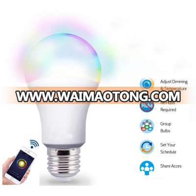 7/9/10W RGBW smart bulb multi color Music color LED Light Bulbs work with amazon google home